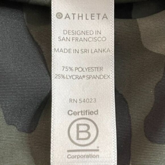 Athleta Ultimate 7/8 Tights High Waist Camo Leggings Stash Pockets Size M - Picture 10 of 10